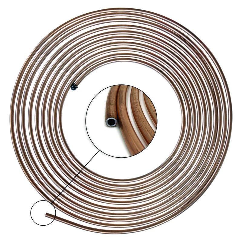 4LIFETIMELINES 3/16" x 25' (4.76 mm) Copper Steel Flexible Brake Line Replacement Tubing Coil, 0.028 inch (0.70 mm) Wall Thickness, High Burst Pressure Line - Image 2